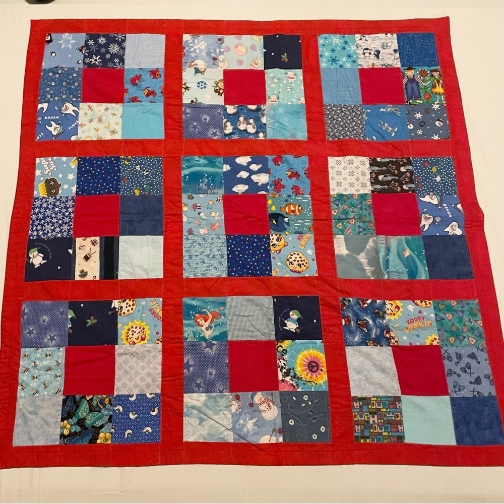 Patchwork Quilt Homemade Smurfs Little Mermaid Clifford
